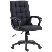 Sedia da Ufficio Giratoria Imbottita con Schienale e Braccioli Altezza Regolabile ¨C Zephmum ¨C Nero