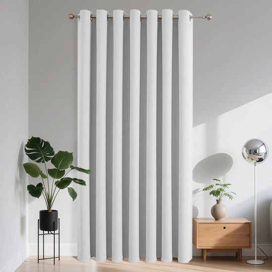 Tendina di oscuramento - Tendina termica - Ideale per camera da letto e soggiorno - Grigio Bianco - Oscurante - Perfetta per spazi interni - 1...