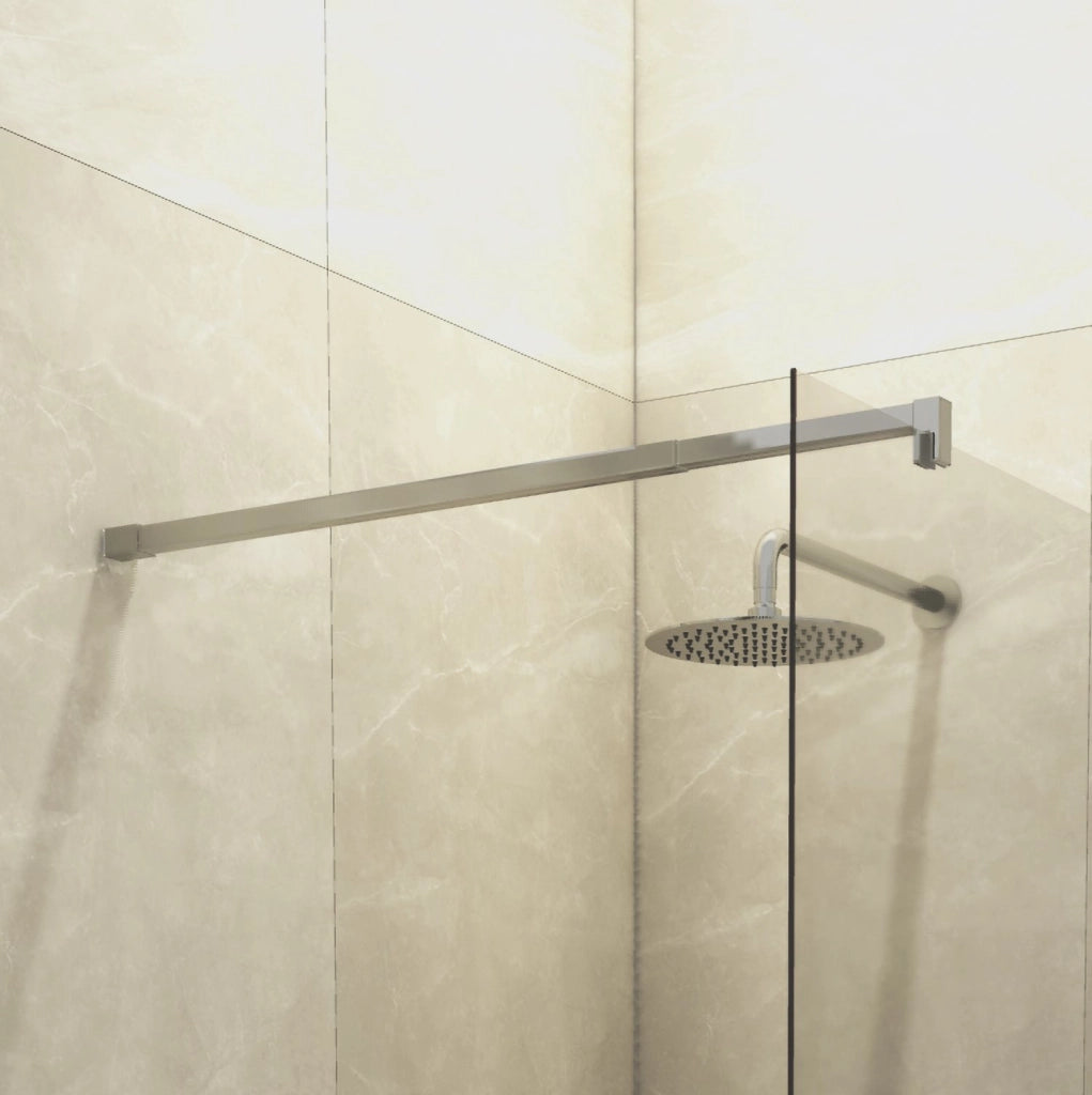 BRACCIO ASTA DI SUPPORTO IN ACCIAIO PER VETRO WALK-IN REGOLABILE DA 65 A 120 CM