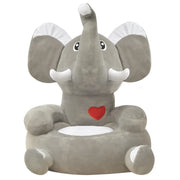 Poltrona in Peluche per Bambini Elefante Grigio 80159