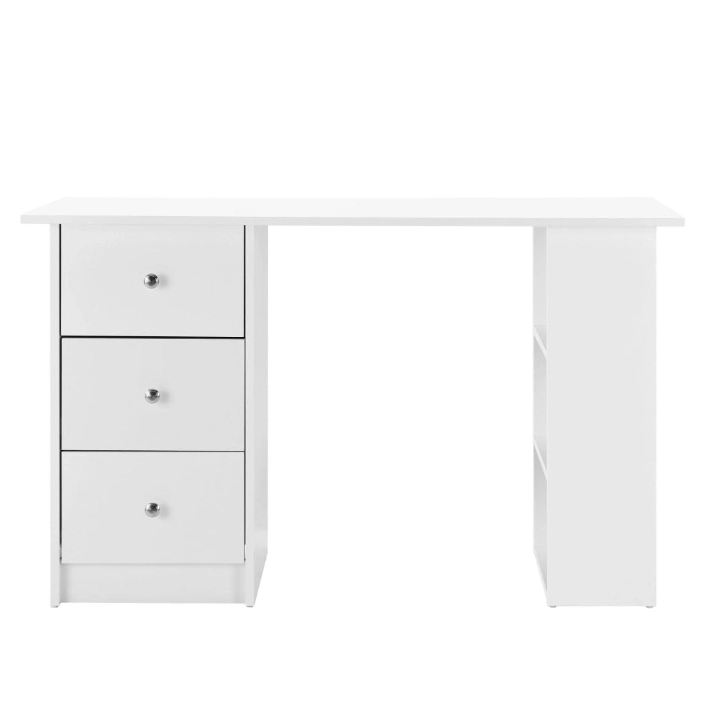 Scrivania/postazione di lavoro in legno rivestito in melaminico bianco 120 x 49 x 72 cm 03_0001179