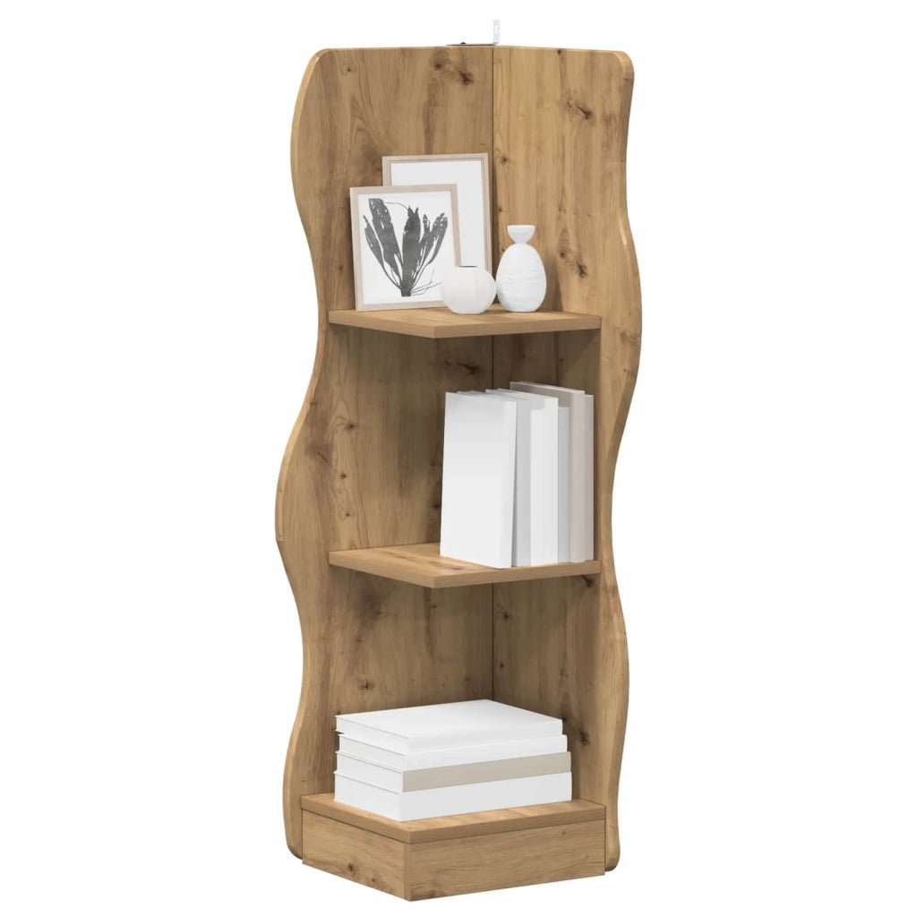 Mensola | Ripiano | Scaffale angolare Rovere Artigianale 34 x 33 x 102 cm