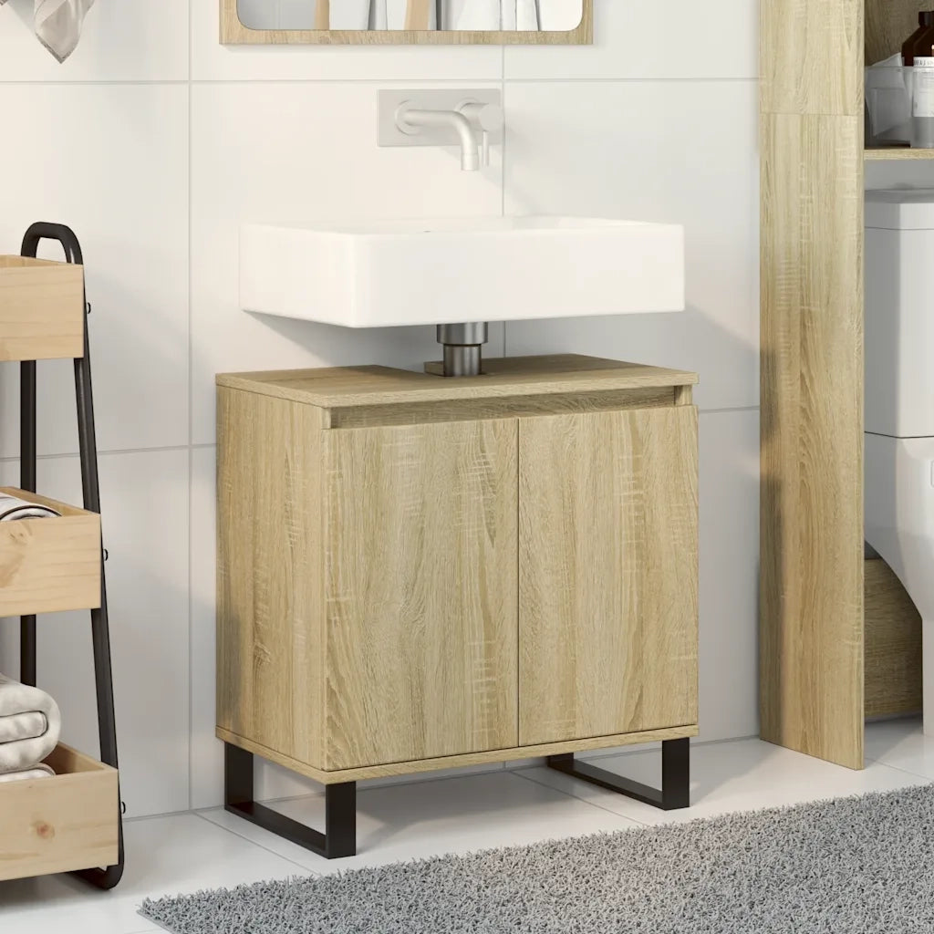 Mobile da Bagno Rovere Sonoma 58x33x60 cm in Legno Multistrato 849675