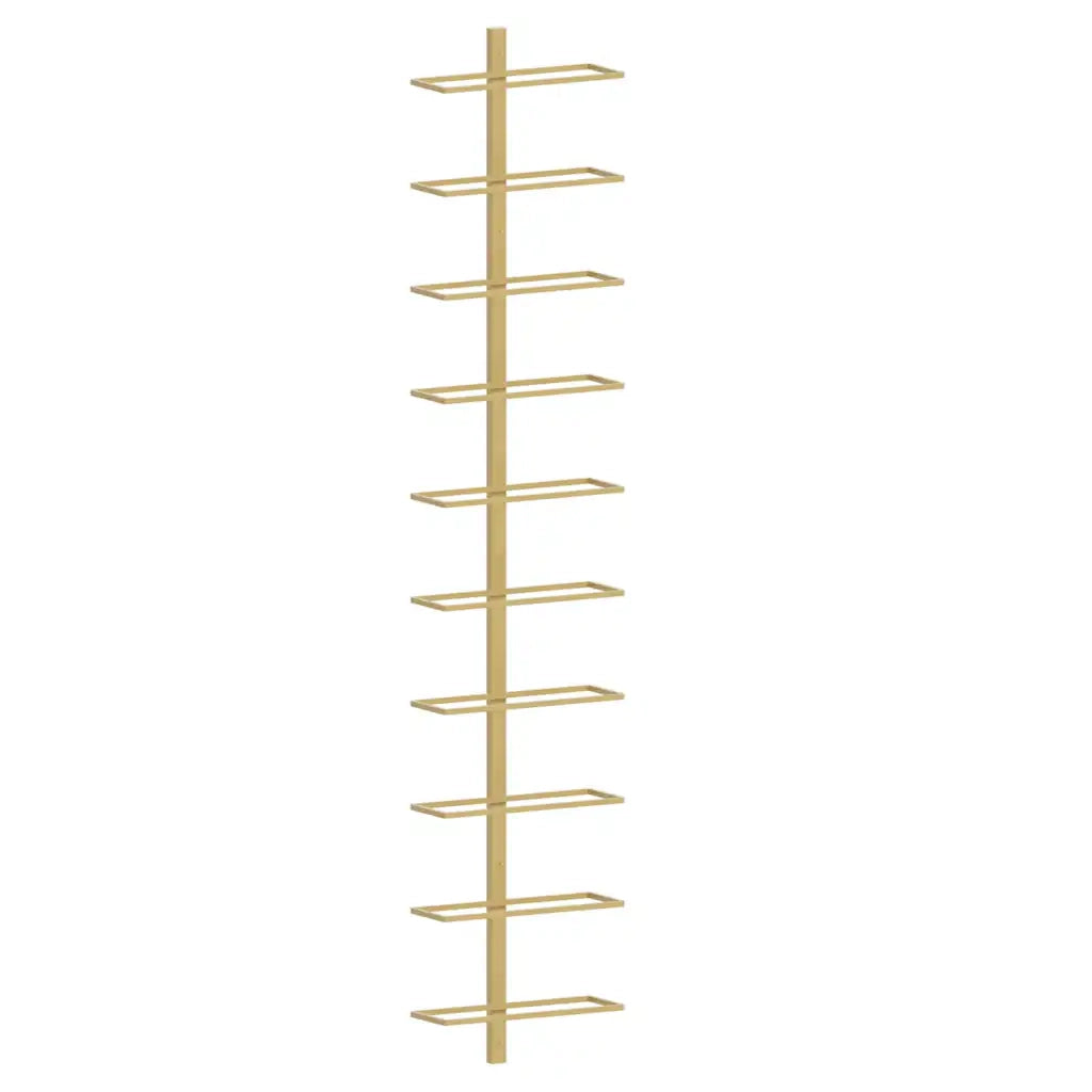 Portavini da Parete per 10 Bottiglie Dorato in Metallo 340905