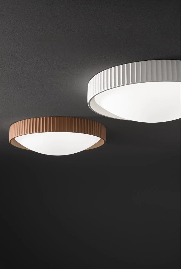 PLAFONIERA CONCRETE EFFETTO CEMENTO BIANCO LED 3000K 1420lm, 20W D.41CM