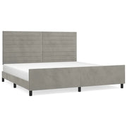 Letto matrimoniale | Letto per adulti | Giroletto senza Materasso Grigio Chiaro 200x200 cm Velluto