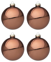Palline di Natale in Vetro Argilla Lucido Marrone Addobbi Decorazioni Albero Diametro: 100 mm