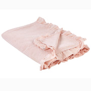 Copriletto in cotone rosa pastello 220 x 200 cm con balza decorativa Camera da letto