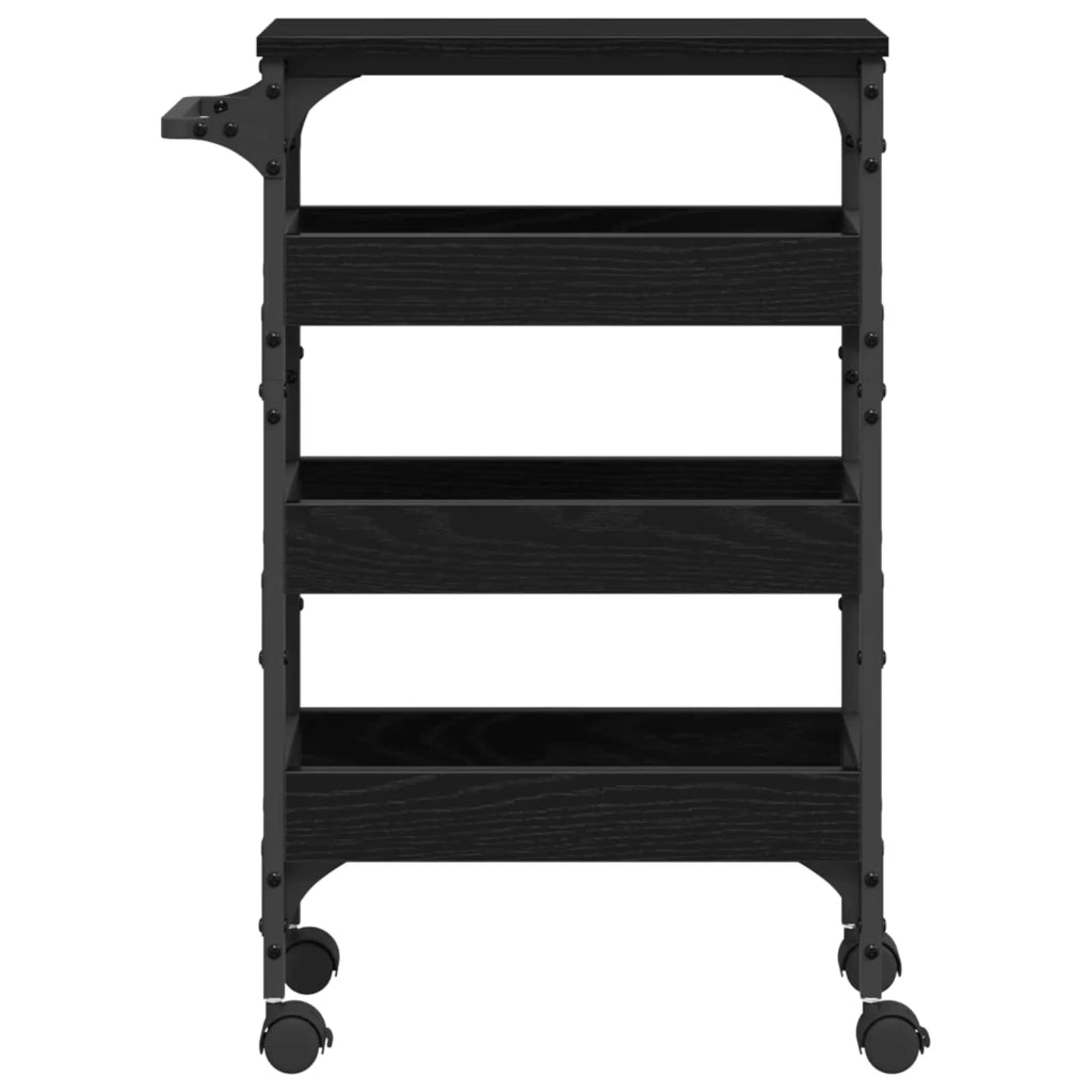 Carrello da Cucina Rovere Nero 53 x 20 x 76 cm 883024