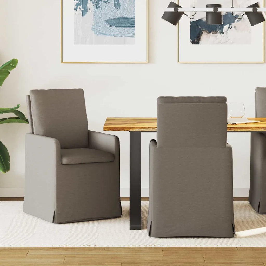 Sedie da pranzo 2 pcs Grigio chiaro 57 x 67 x 98 cm Tela 42017914