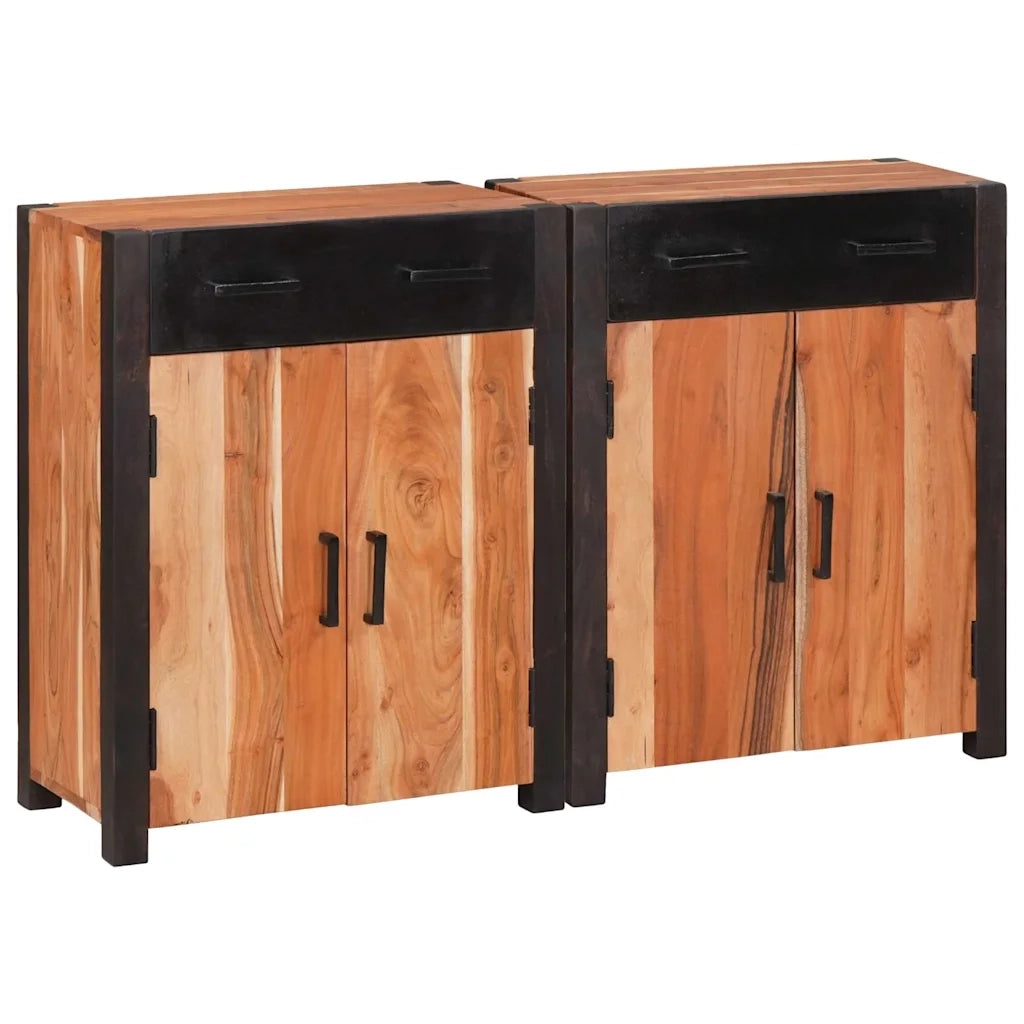 vidaXL Credenza 2 pcs Marrone 110 x 30 x 75 cm