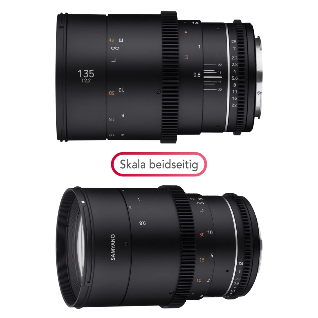 MF 135mm T2.2 VDSLR MK2 MFT - Obiettivo video Cine Teleobiettivo a focale fissa per fotocamere Micro Quattro Terzi, per Panasonic DC-GH5s DC-GH5 II BGH1 Olympus OM-D E-M1 Mark III