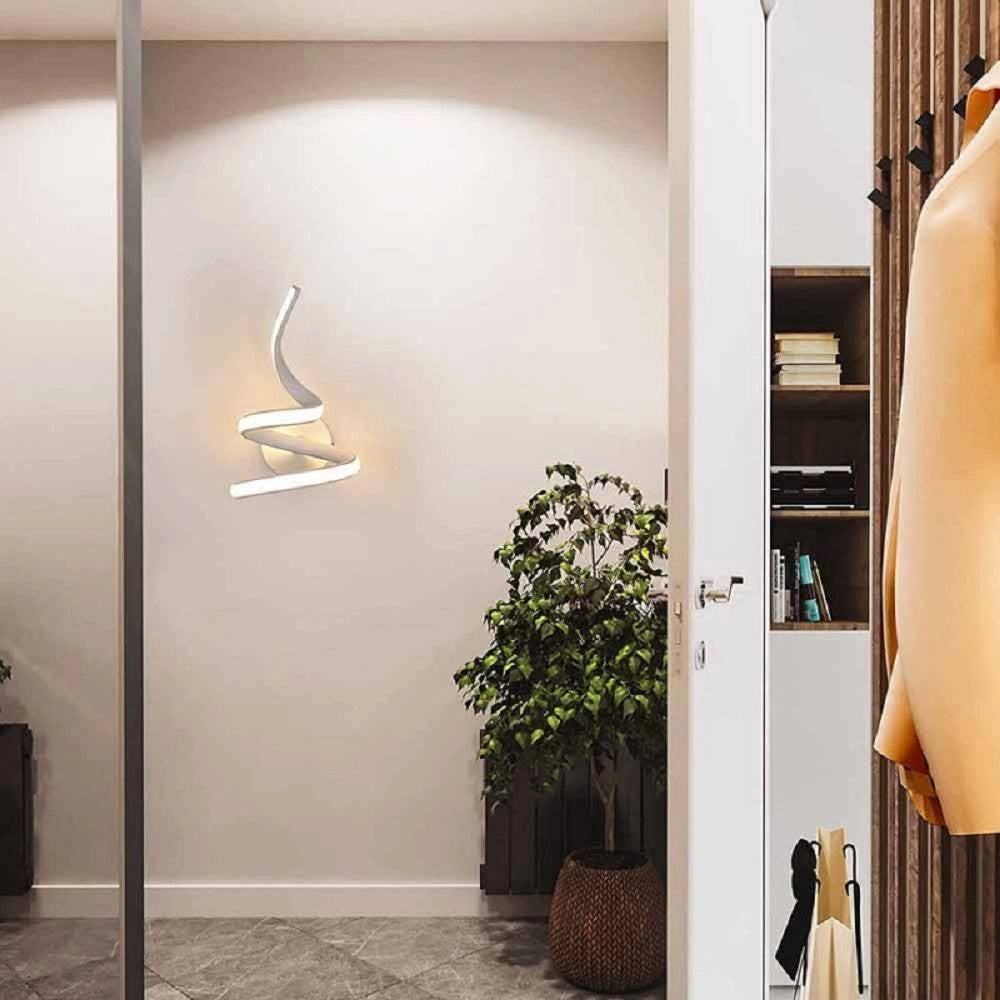 Trade Shop - Applique Led Curvo 10 W Lampada Da Parete Stilizzata 3 Colorazioni Luce Aq19-3c -