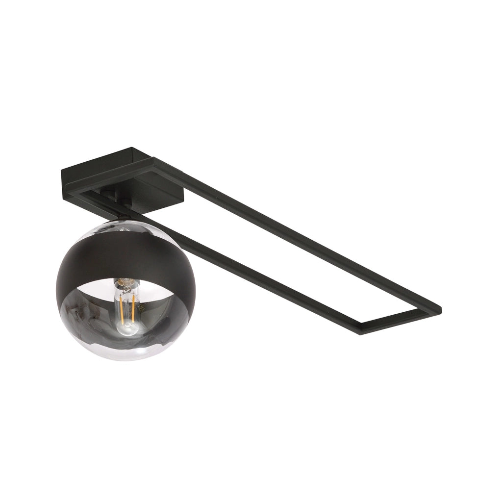 Plafoniera Moderna Perseo Acciaio Nero Mod3 1 Luce E14