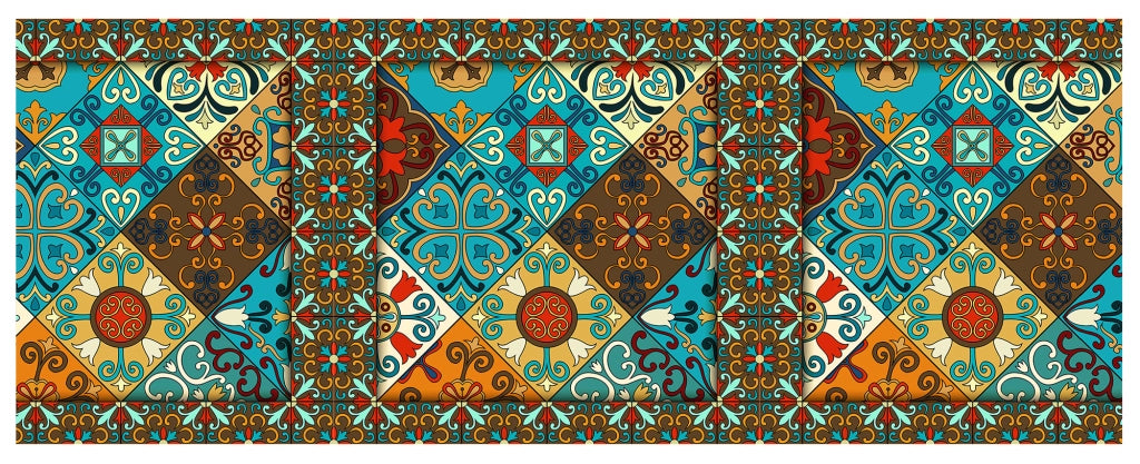 Tappeto passatoia fantasia made in Italy antiscivolo lavabile aderente Orientale - 50x600 cm