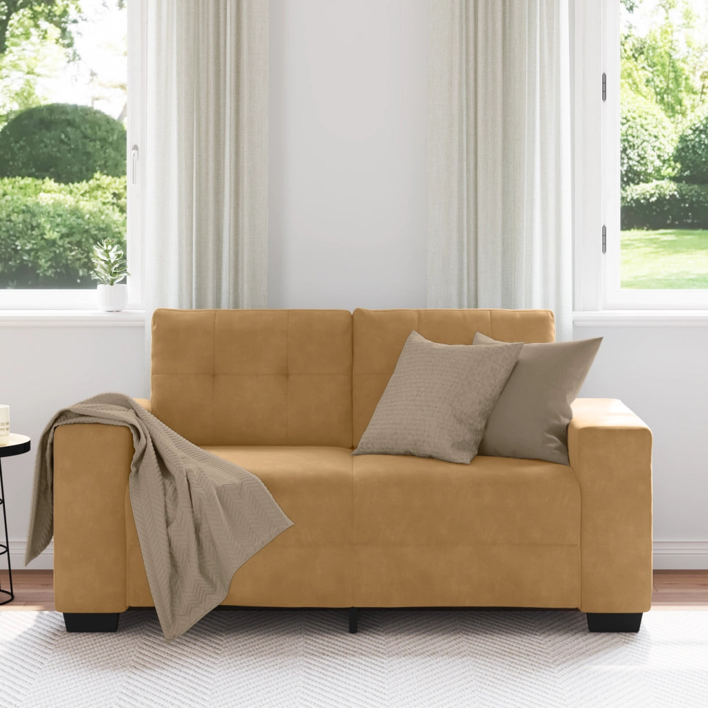 Divano Divanetto Marrone 120 cm in Velluto