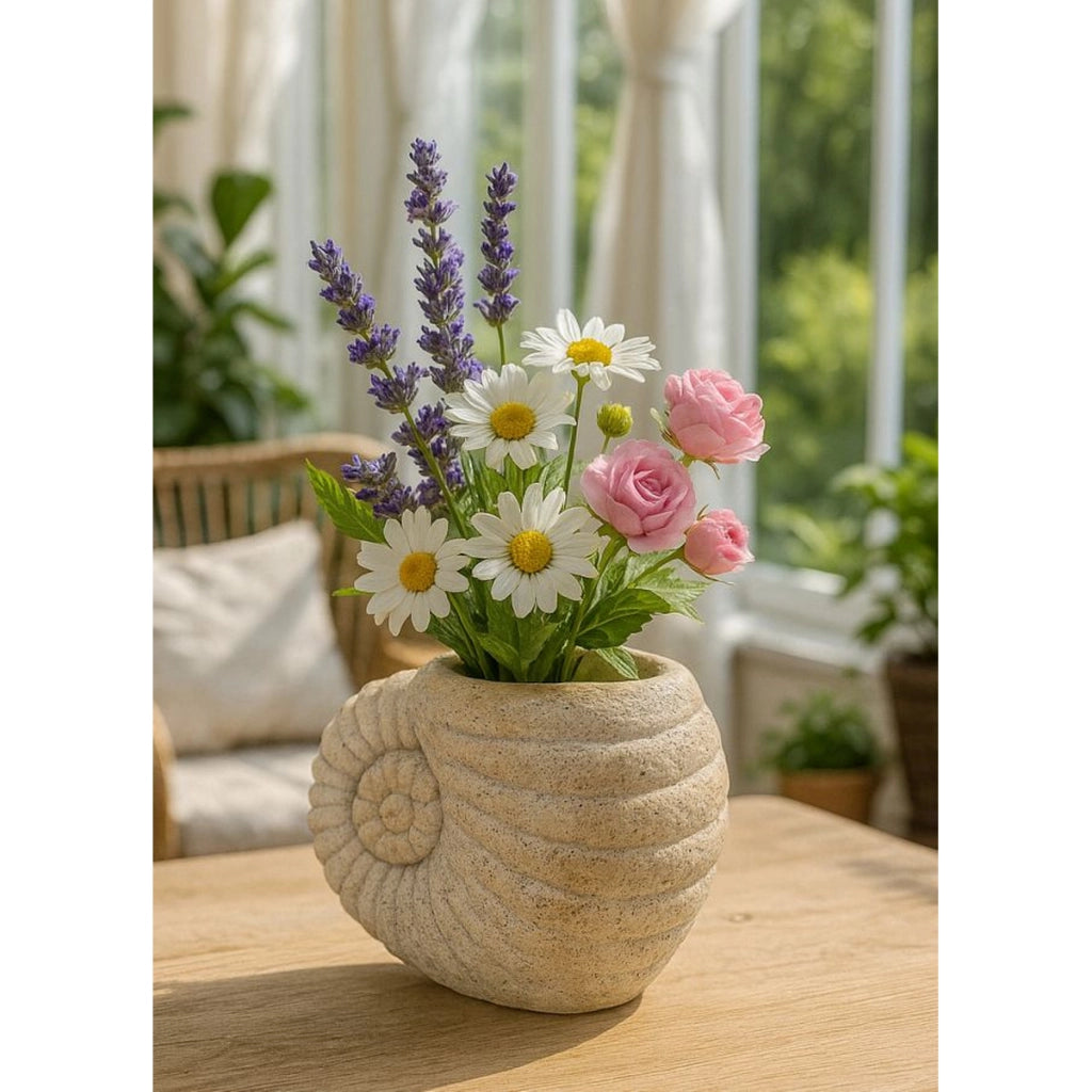 Vaso Decorativo VKH1048, Beige, MgO, 33x19x23 cm