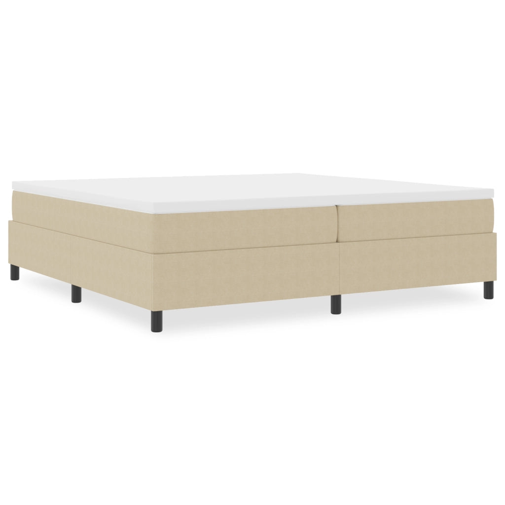 Letto Box Spring Verde Chiaro Grigio 200x200 cm Tessuto a Coste