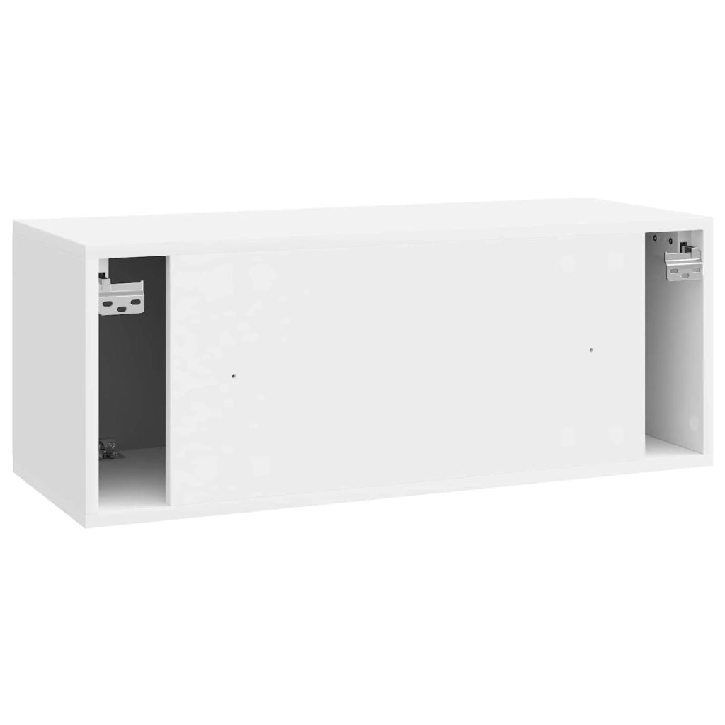 Mobile Porta TV da Muro Bianco Lucido 78,5 x 31 x 30 cm
