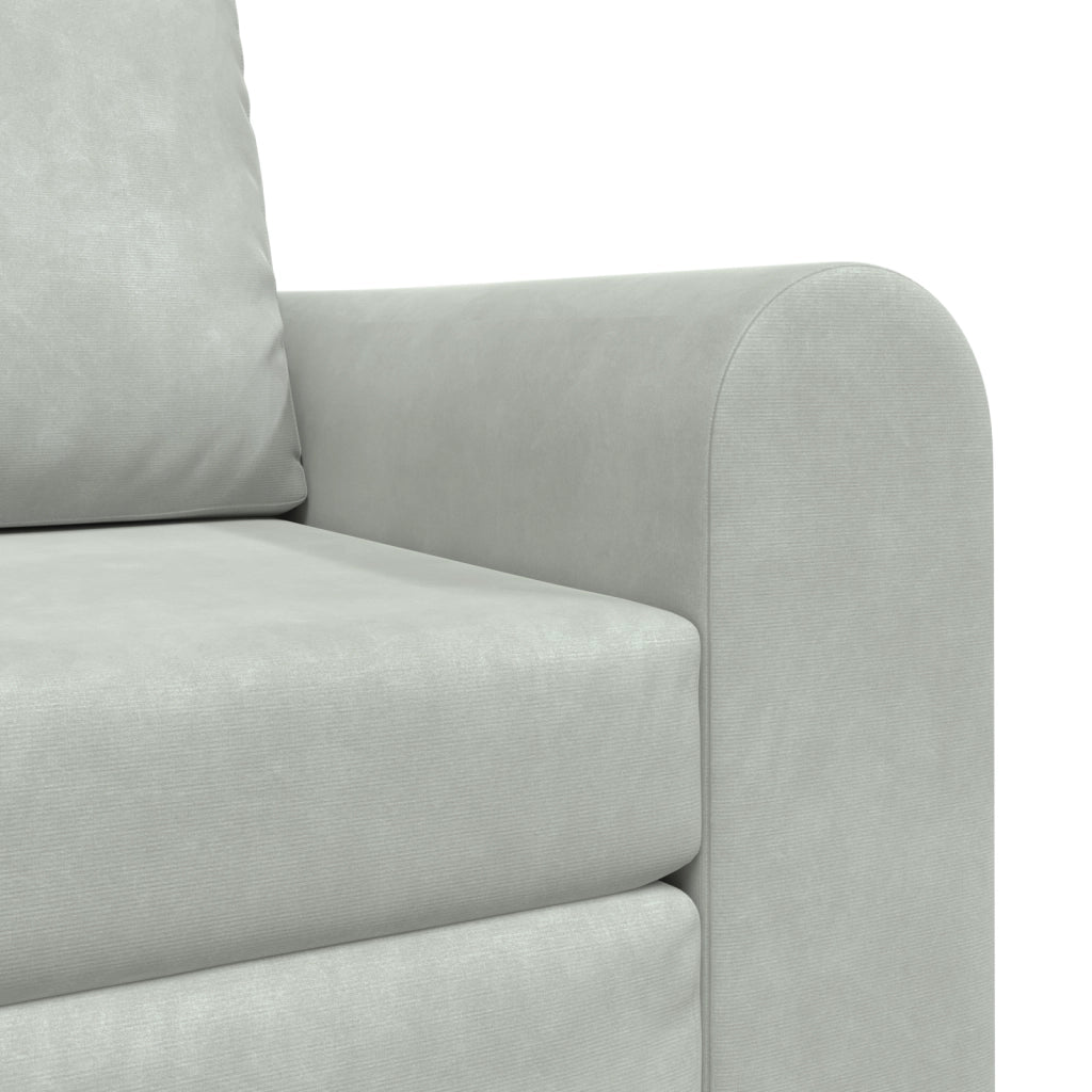 Divano Letto 2-in-1 Grigio Chiaro 98x71x83 cm Velvet