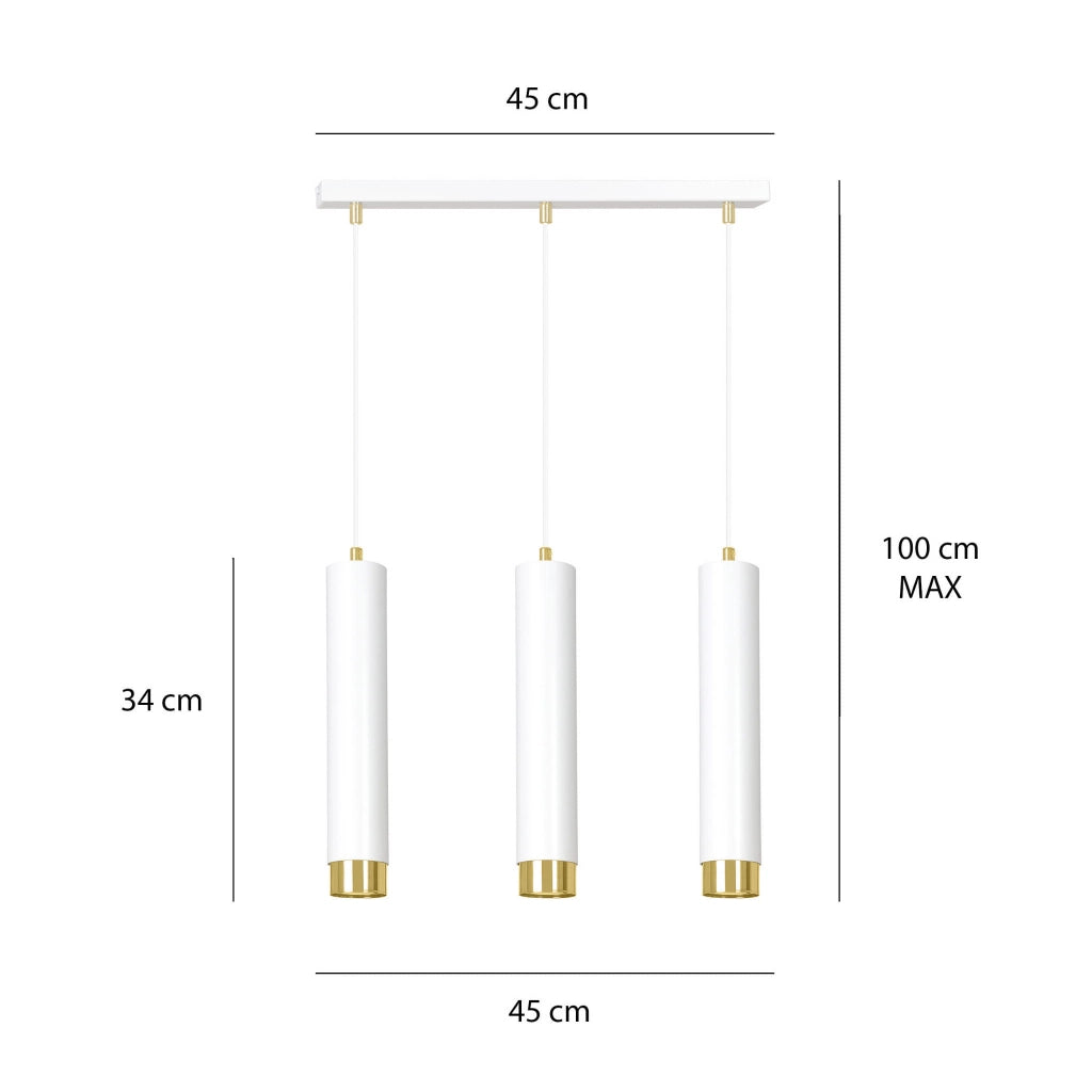 Lampadario Emibig KIBO bianco/oro 3xGU10 dimmerabile