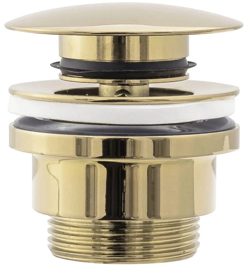 Set Lavabo Da Appoggio Linda Stone + Rubinetto Da Bagno Lungo Gold + Tappo Gold