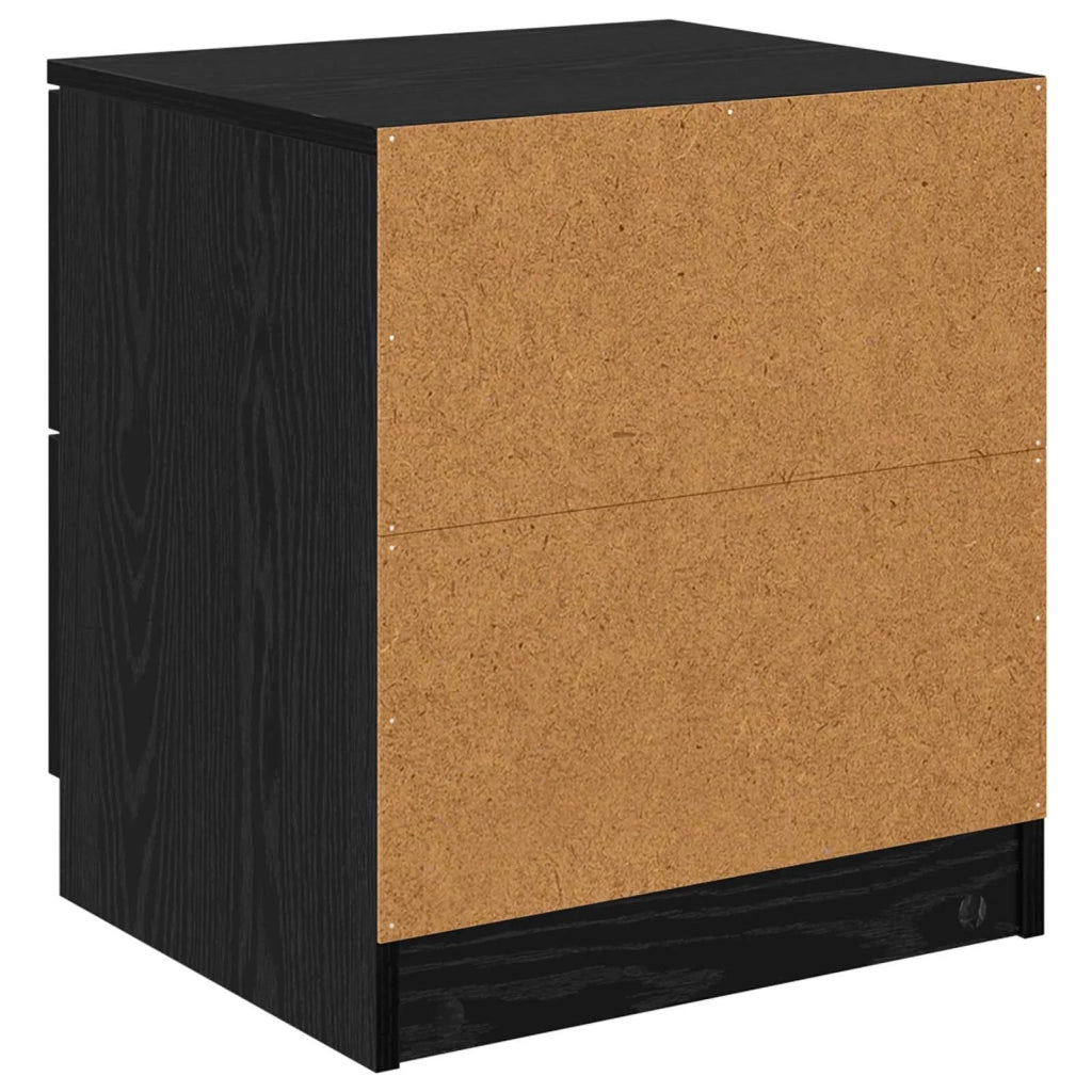 Set di 2 Comodini | Armadio da Notte | Mobiletto da notte con cassetto Rovere Nero 45 x 39 x 50cm