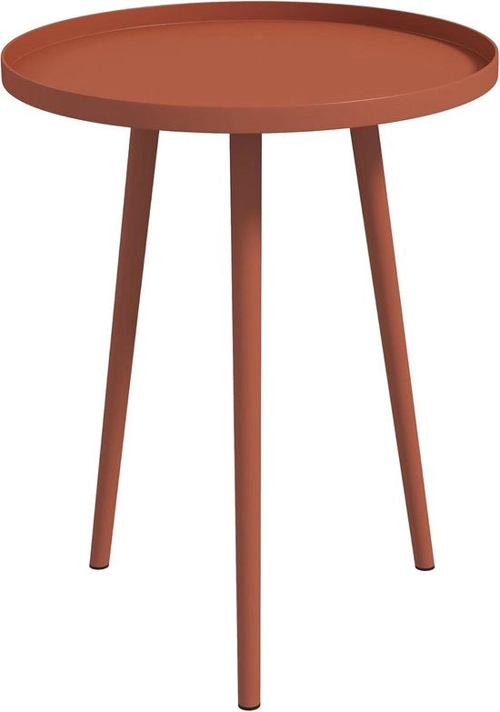 Tavolo da giardino rotondo - Piatto da giardino supplementare con bordo arrotondato in acciaio - Ø 40 x 50 cm, rosso