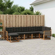Set di divani da esterno 7 pz Naturale e Nero 3382092