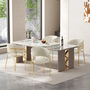 Sedia da pranzo in velluto a coste con piedini regolabili e feltrini antiscivolo, Metallo e Legno, Beige