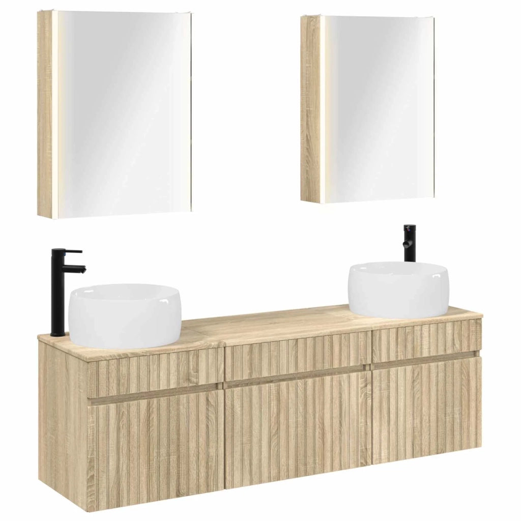 Set di Armadi da Bagno 5 pcs Rovere Sonoma 53 x 15,5 x 70 cm 3406649