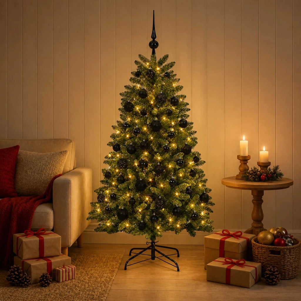 Albero di Natale artificiale verde medio con palline 180 cm 3466459