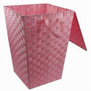 Trade Shop - Cesto Cestino Portatutto Portaoggetti Bagno Casa Coperchio 35 X 52 Cm 79107 Rosa -