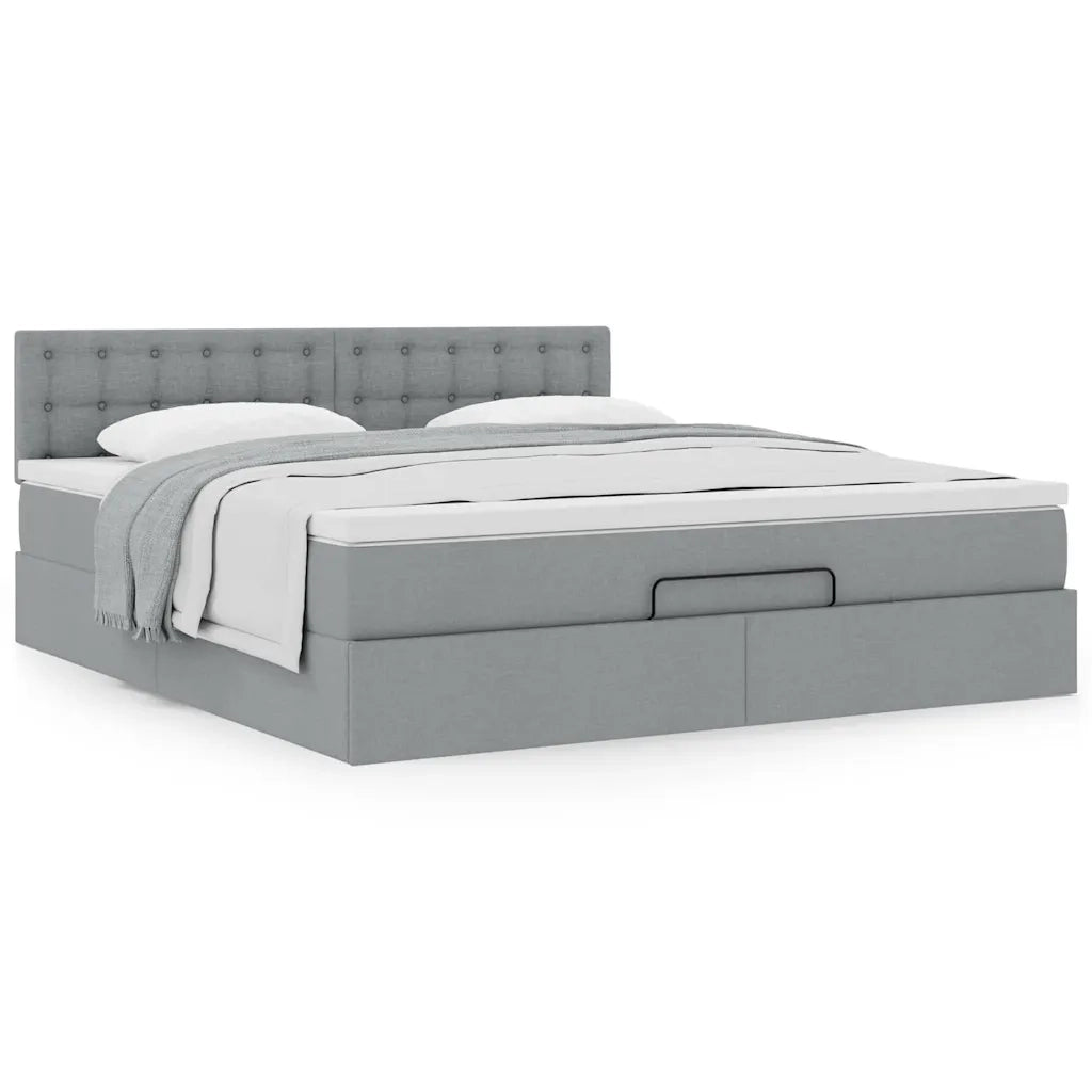 Struttura Letto Pouf con Materasso 180x200 cm in Tessuto 3311643