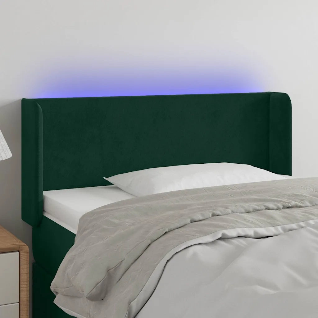 Testiera | Testata a LED Verde Scuro 83x16x78/88 cm in Velluto