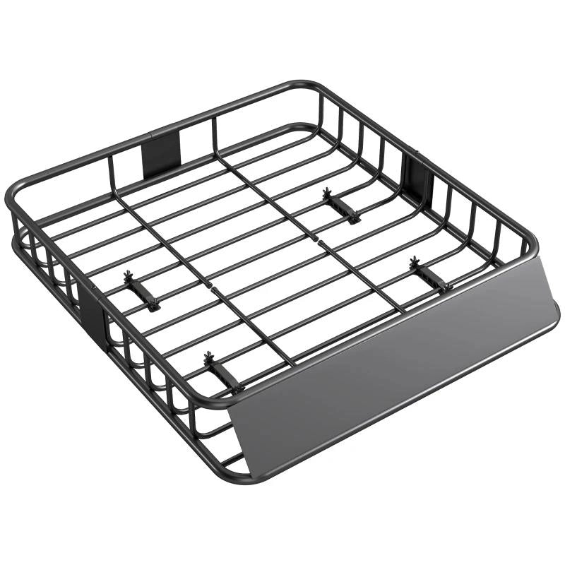 PORTAPACCHI PER AUTO IN ACCIAIO DA 90.7 KG CON DEFLETTORI E GUIDE LATERALI, 110.5X99.5X18.5 CM, NERO