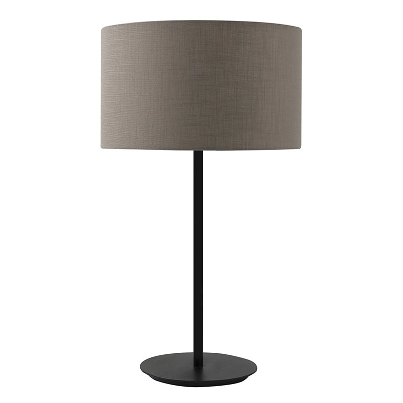 Lampada da Tavolo Vivien Nera con Paralume Cilindrico Tortora - Attacco E27 IP20 75W - Illuminazione Interni Rossini Group