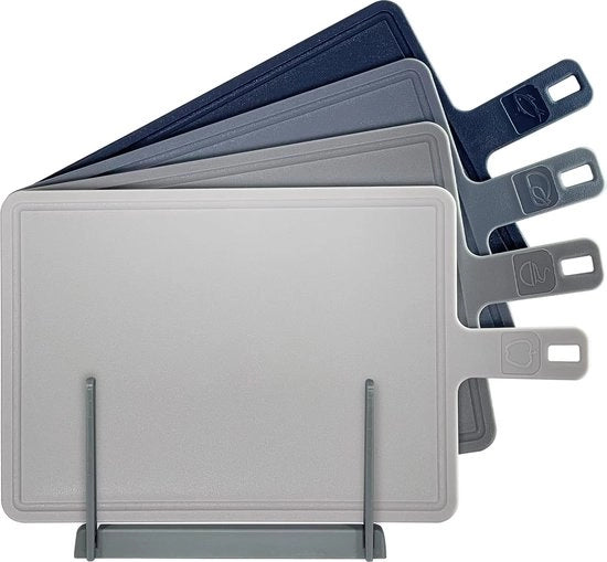 Set di Piatti da Cucina, Piatti da Cucina in Plastica con Comodino di Stoccaggio, 4 Pezzi di Piatti da Cucina, Senza BPA, Sicuri al Lavarani Kitchen Piatti da Cucina, 21,8 x 29,5 cm
