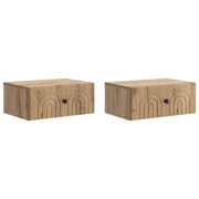 Mobiletto da notte a muro con cassetto 2 pcs Rovere Artigianale 898124