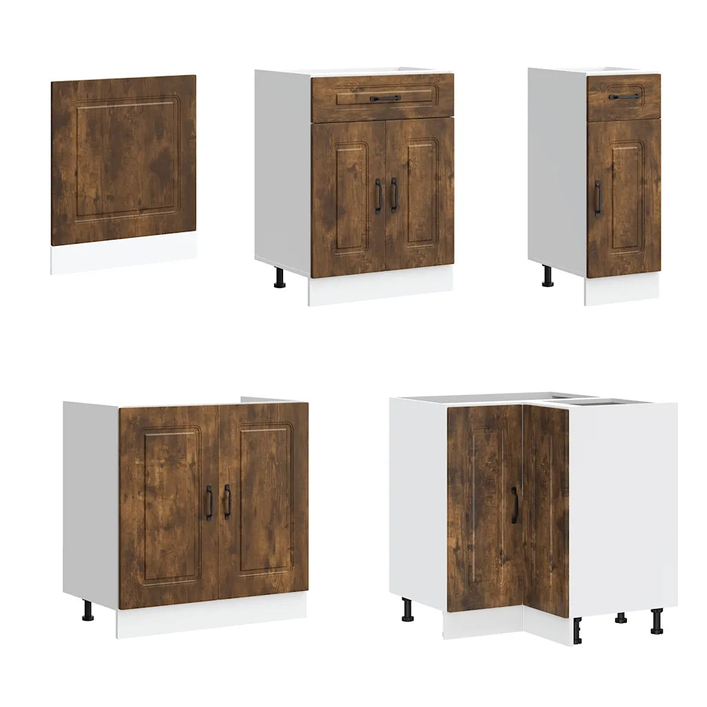 Set Mobili da Cucina 11 pz Kalmar Rovere Fumo Legno Multistrato 3314886