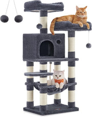 Catena per giardino da 112 cm alta con 11 rami - 2 piattaforme - 1 buca - 1 lettino - 2 cuscini - colore grigio fumo - tessuto in piuma