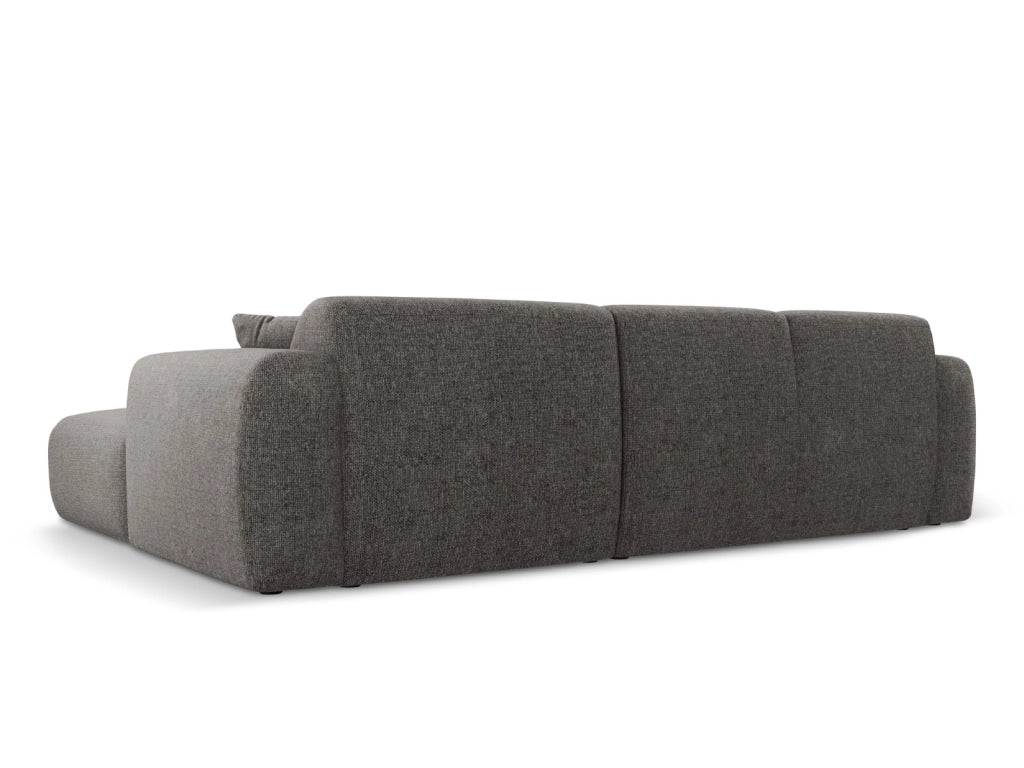 Cosmopolitan Design - Divano angolare sinistro "Nolio" 4 posti in ciniglia grigio 