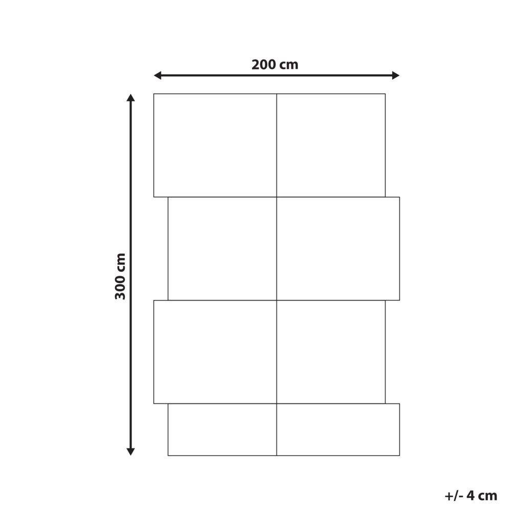Tappeto beige in juta 200 x 300 cm Asimmetrico intrecciato Stile rustico Soggiorno Camera da letto