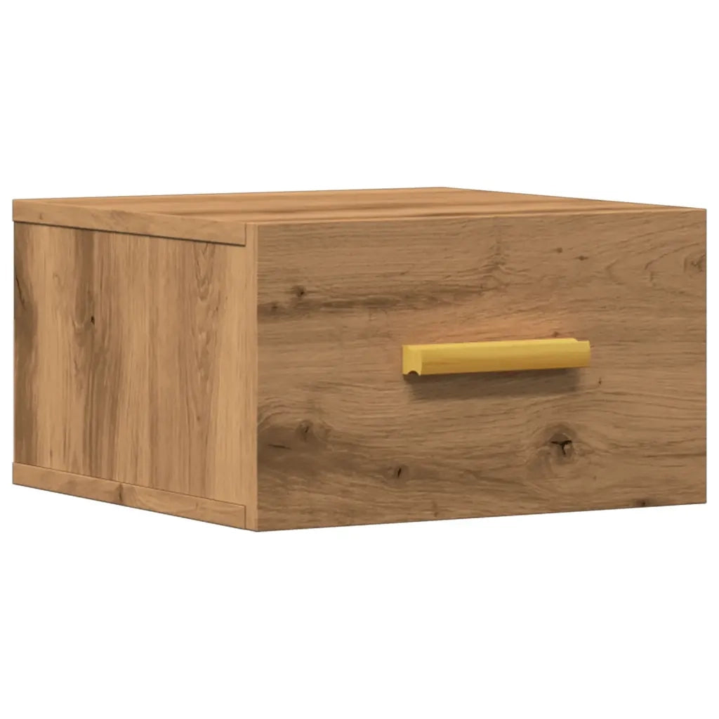 Comodino | Armadio da Notte | Mobiletto da notte a Muro Rovere Artigianale 35x35x20 cm