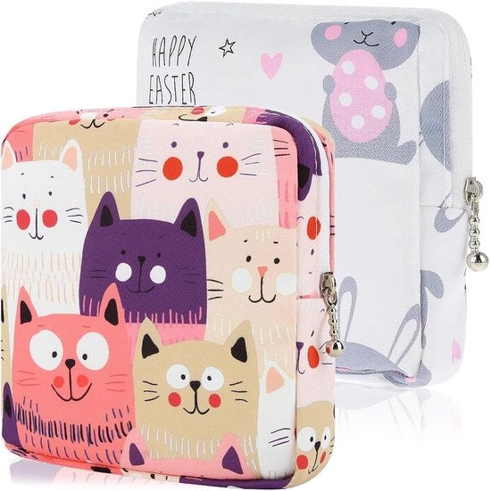 Prodotti per l'igiene femminile - Tas di assorbimento, 2 pezzi, sacchetti per le mestruazioni, sacchetti per le mestruazioni, assorbenti per le mestruazioni, slip, sacchetti per le mestruazioni, chiusura a zipper, per donne, ragazze e ragazze adolescenti