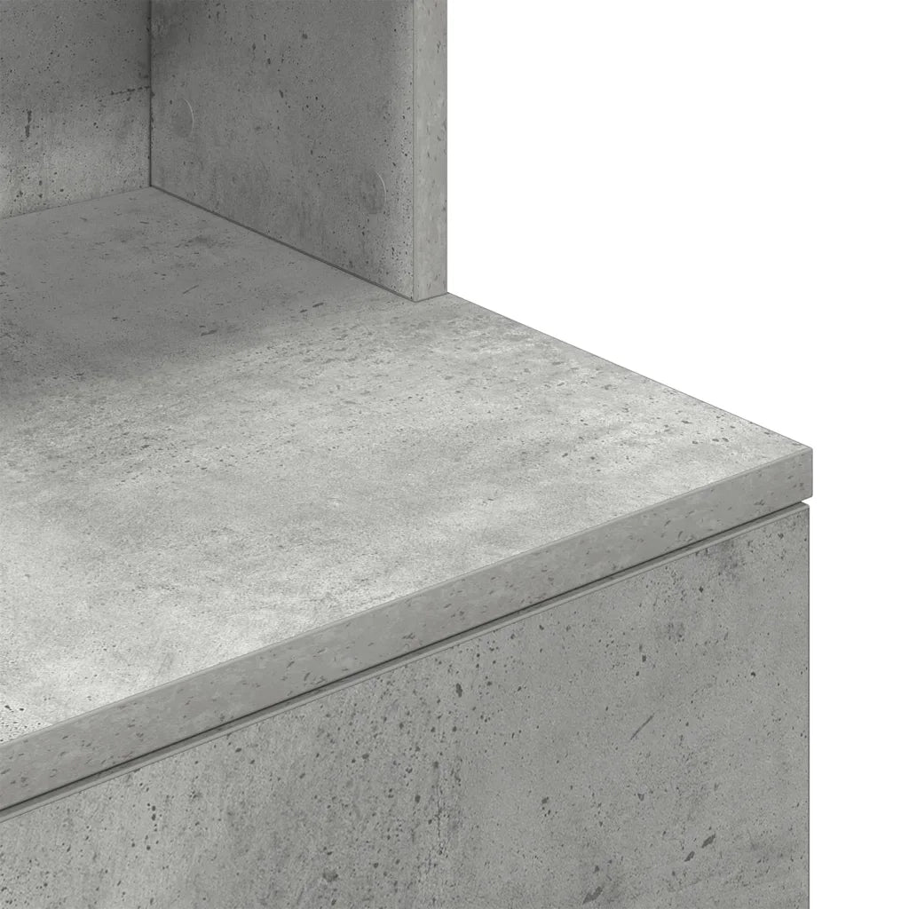 Comodino Grigio Cemento 39x35x125 cm in Legno Multistrato