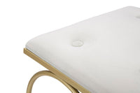 Sgabello Heart Crema 50x37,5x51,5 cm in Ferro e MDF e Spugna e Poliestere Oro e Rosa