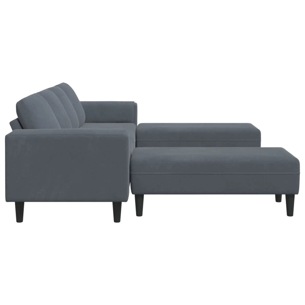 Divano per Soggiorno 3 pcs Grigio scuro 250 x 188 x 76 cm 3335123
