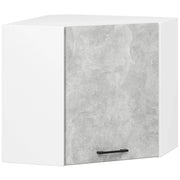 Mobile da cucina pensile ad angolo sistema AKORD OLIWIA Bianco 60 cm 1 anta inserto frontale Cemento 60x30x58 cm