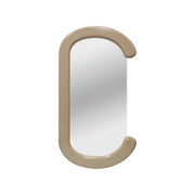Specchio ovale decorativo in legno, 91cm, ecrù